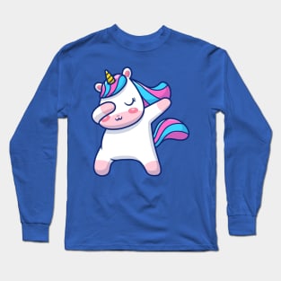 Cute Unicorn dabbing Cartoon Long Sleeve T-Shirt